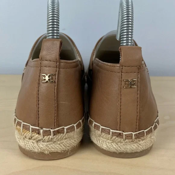 Sam Edelman Women’s Size 7.5 M Khloe Brown Leather Slip On Espadrille Shoes - Picture 8 of 12